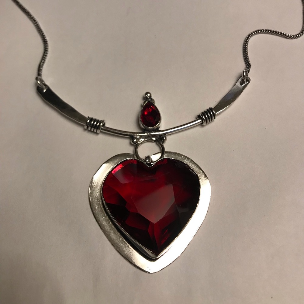 Garnet 925 Stamped Sterling Silver Necklace